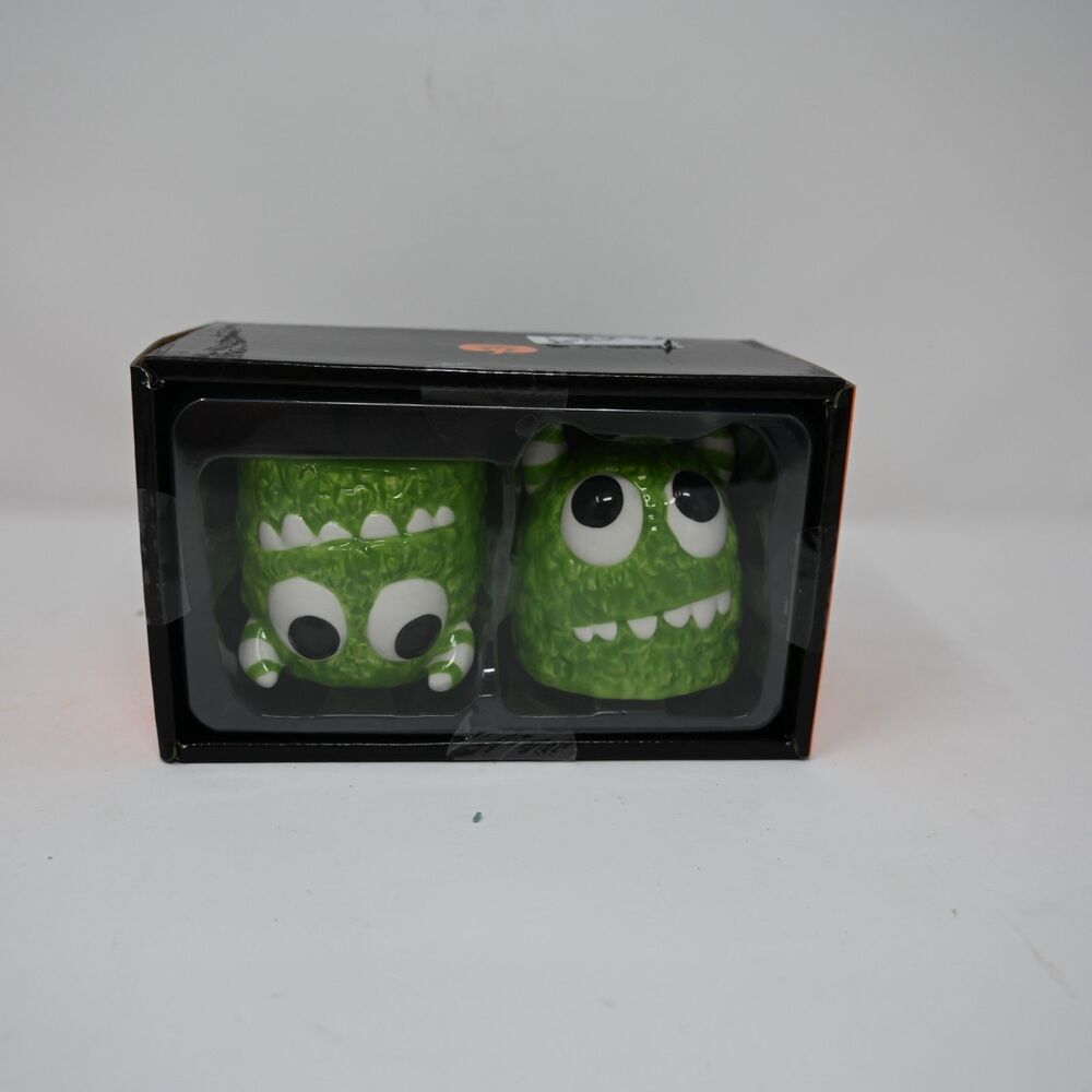 Jack O’ Lantern Lane Green Monster Halloween Salt & Pepper Shaker Set